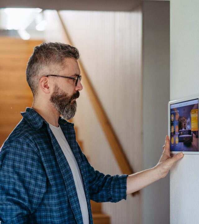 Person using home system